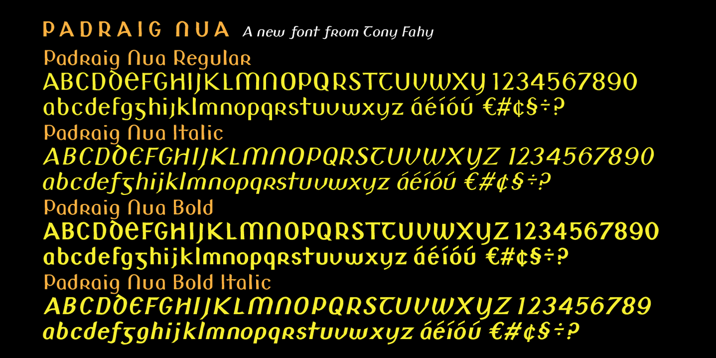 Example font Padraig Nua #6